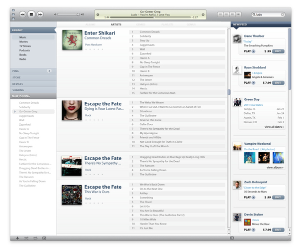 iTunes 10 Redesign by Scott Jensen